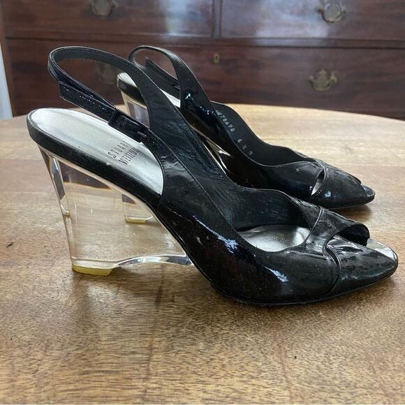 Vintage Avant Garde 1990s Lucite Wedge 6.5 M - Picture 5 of 7